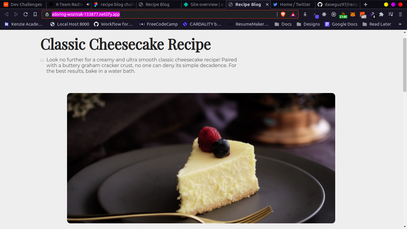 Recipe Page